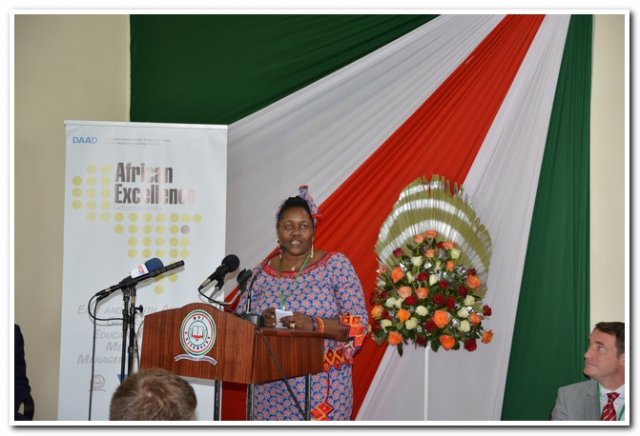 project leader from tanzania giving her speech during the launch